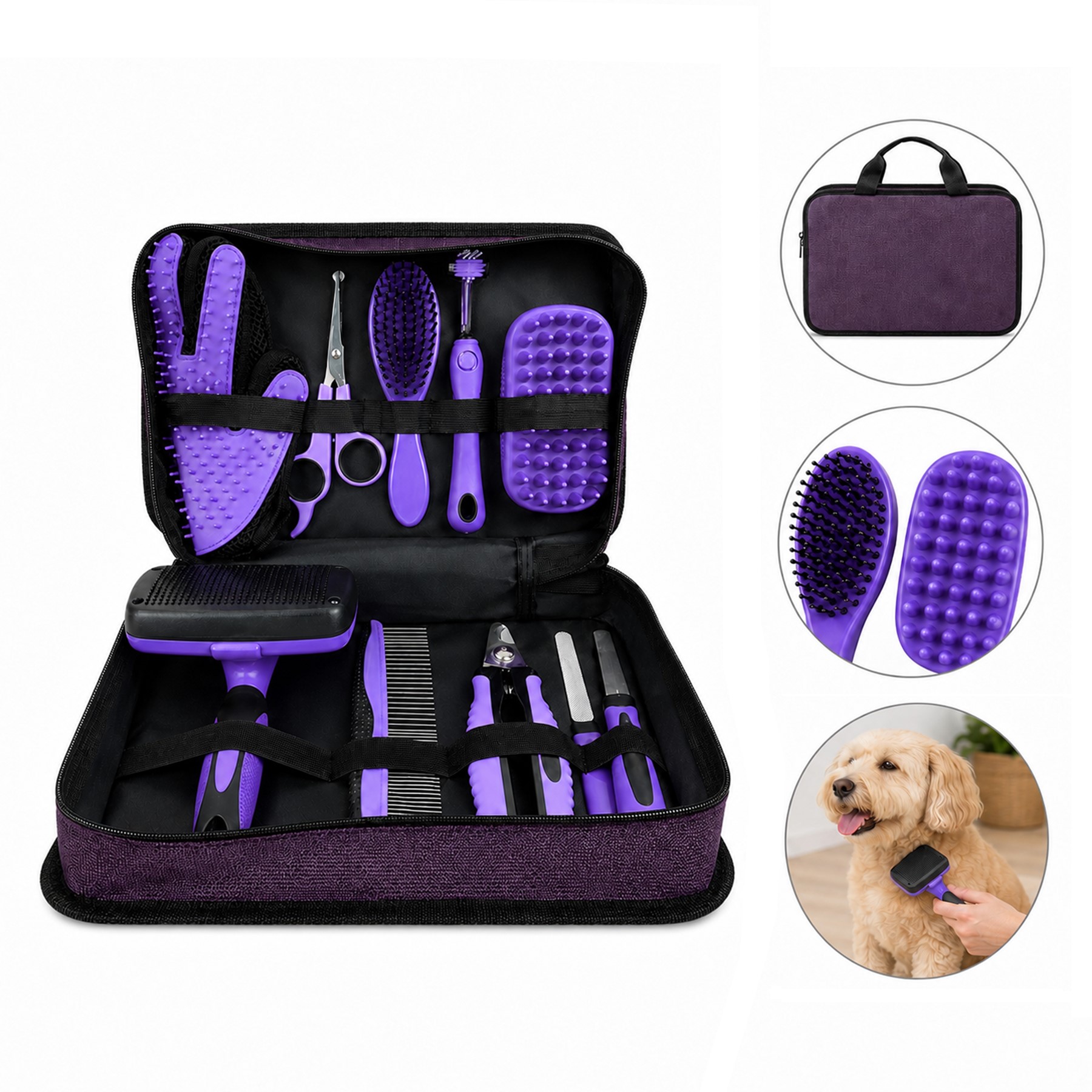 Nine Piece Pet Grooming Tool Kit