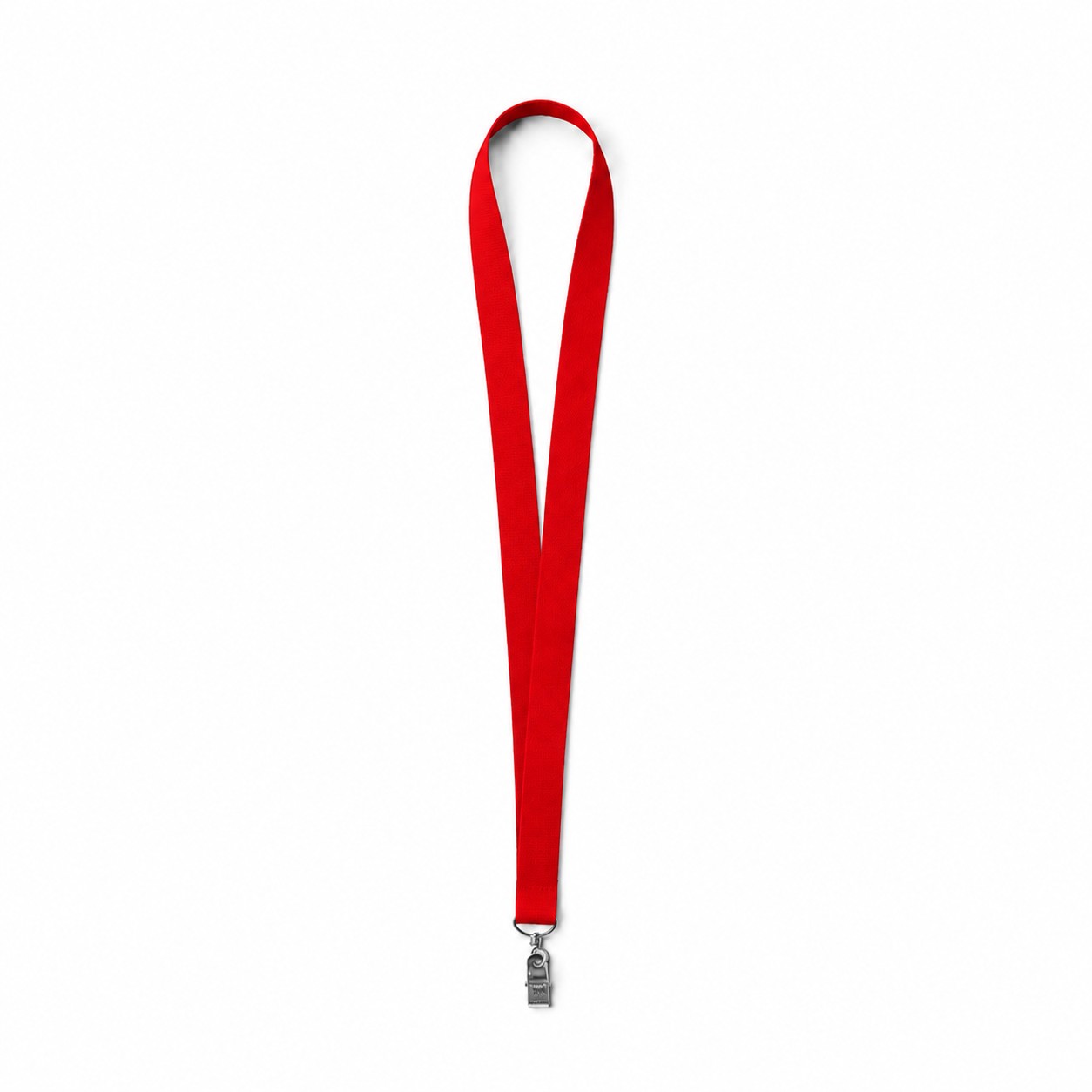 Polyester Bulldog Clip Badge Lanyard — Red