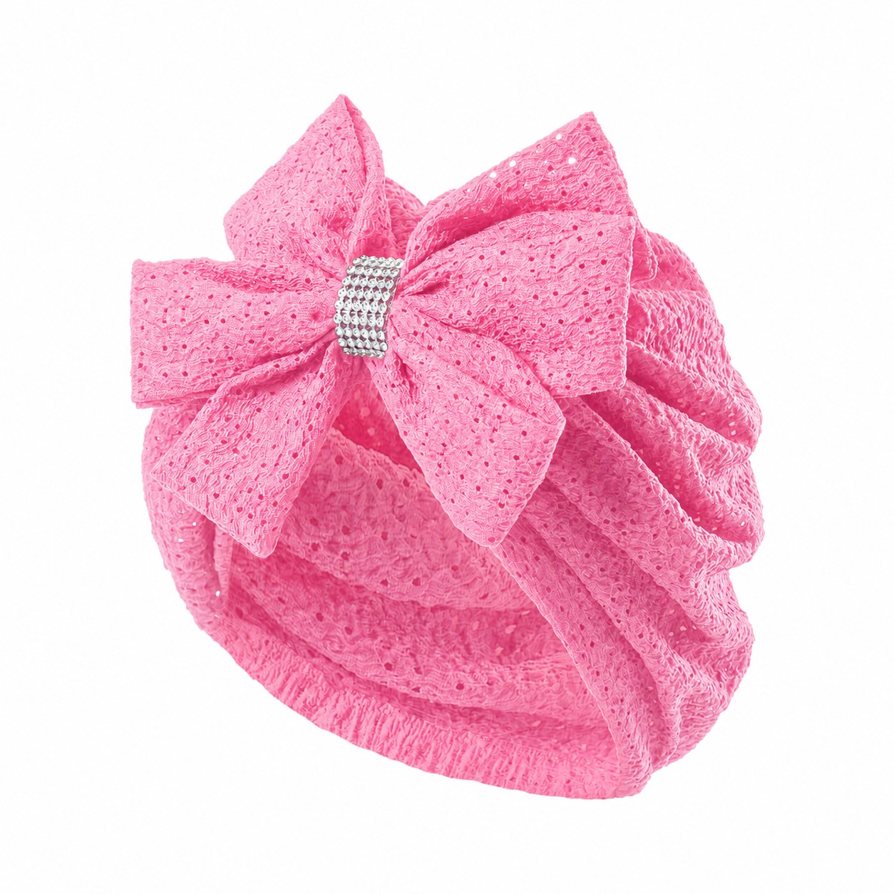 Polyester Bow Turban Hat — Pink