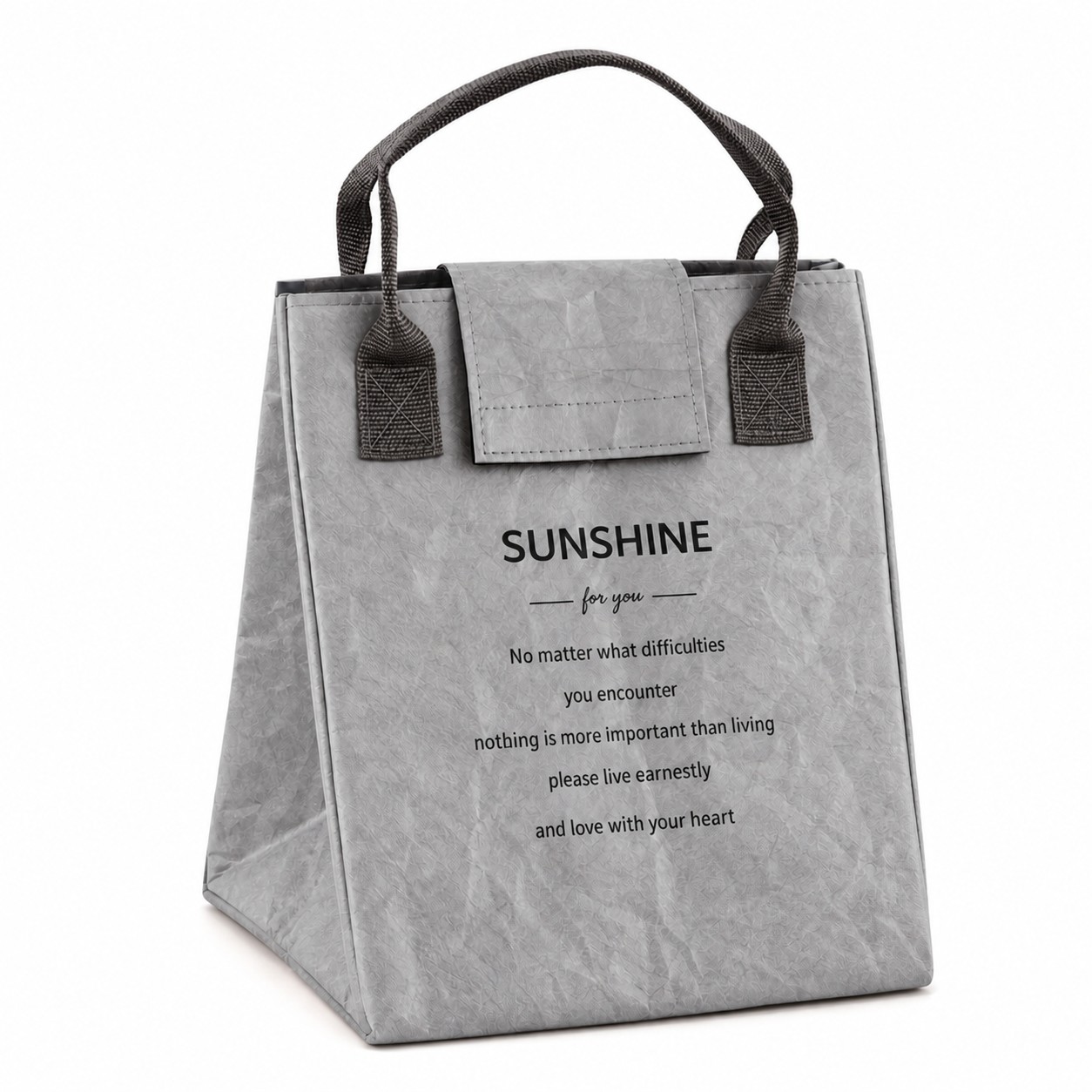 Insulated Polyester Lunch Box — Gray