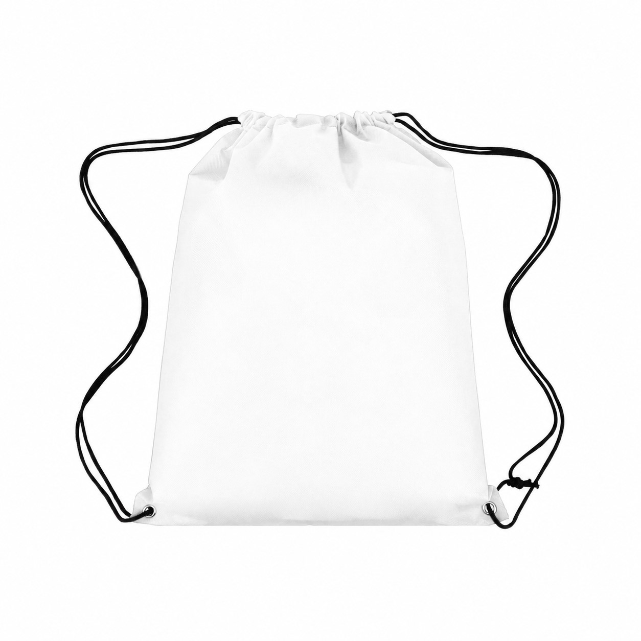 Non-Woven Drawstring Backpack With Metal Grommets — White