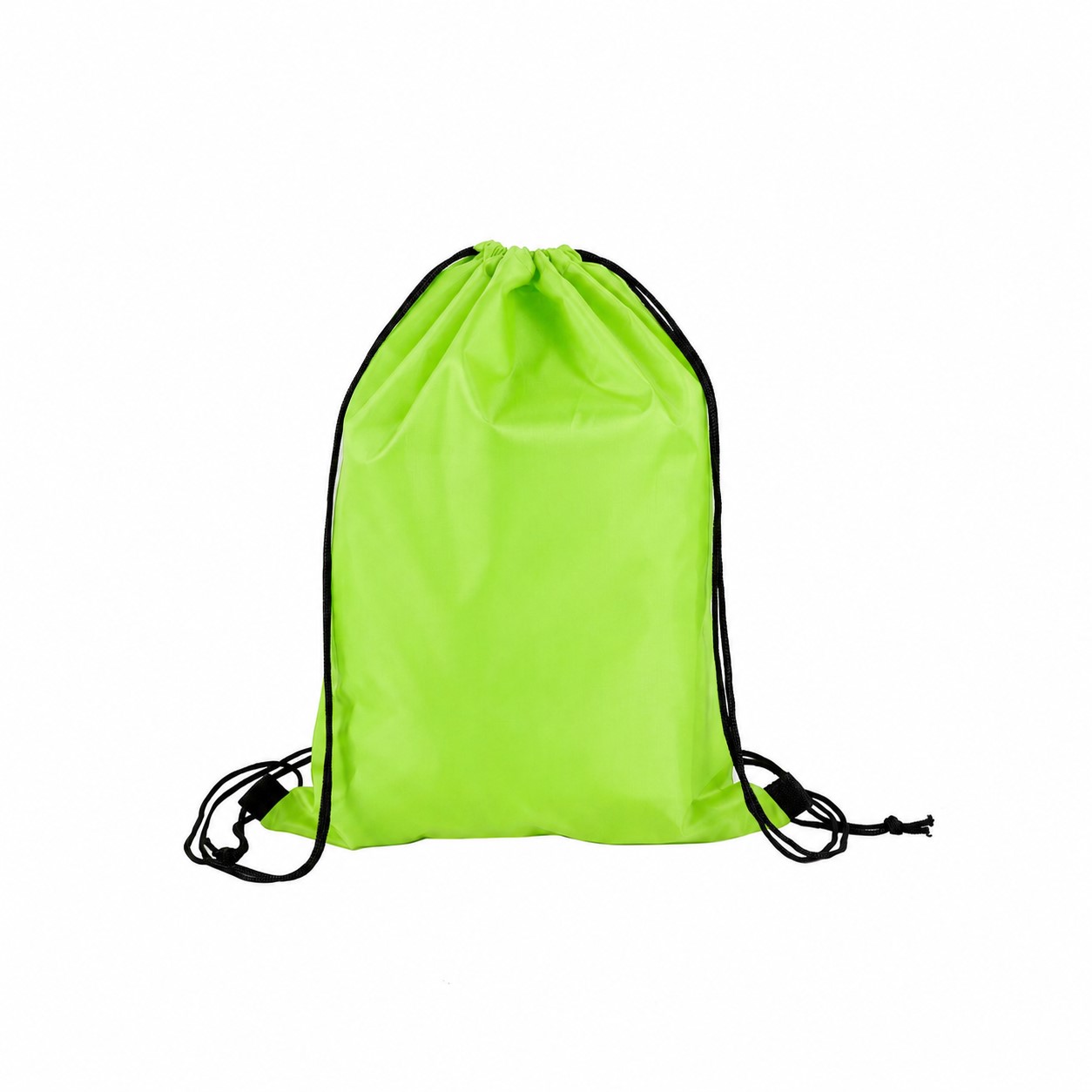 210D Polyester Drawcord Closure Drawstring Bag — Lime Green