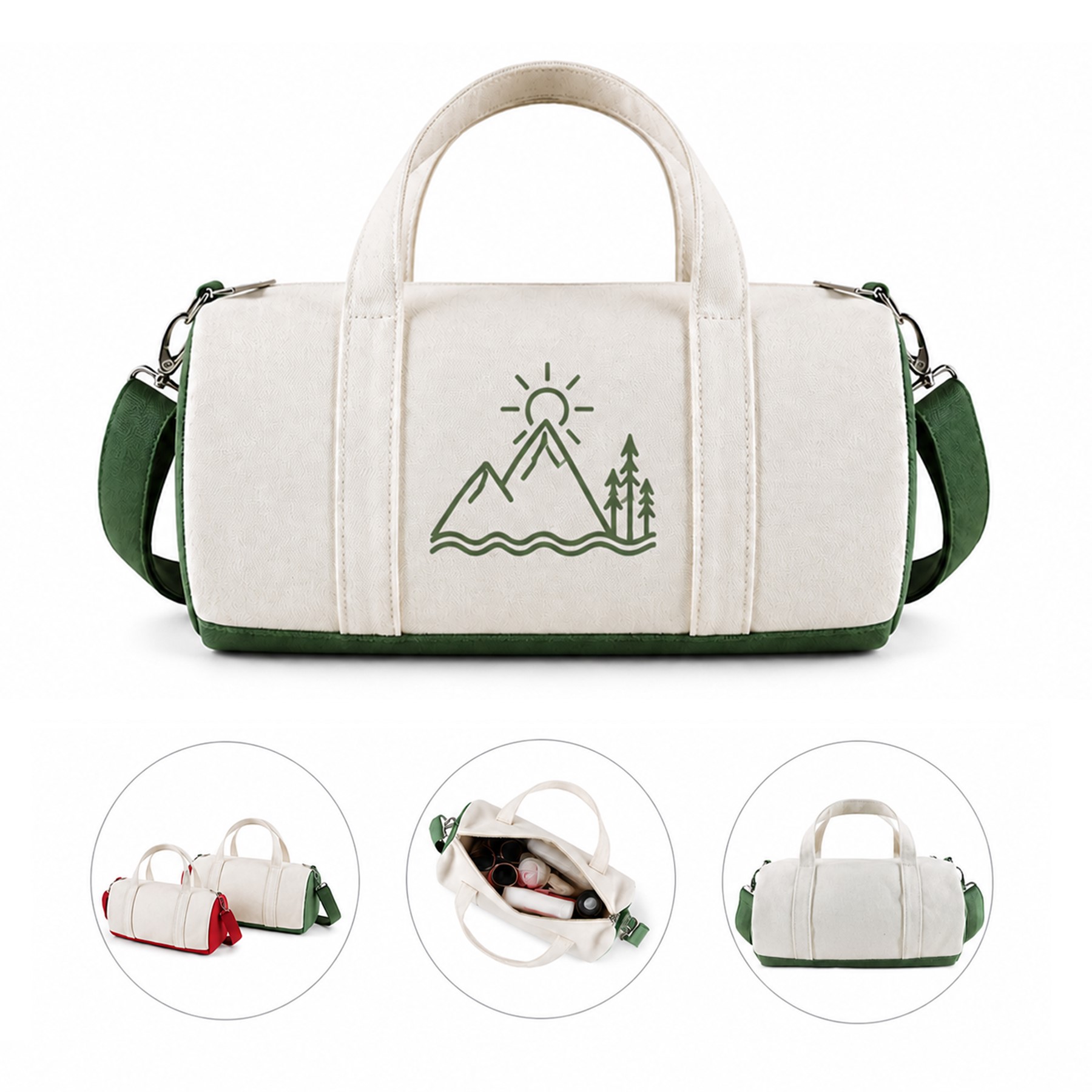 Cotton Canvas Zippered Travel Duffel