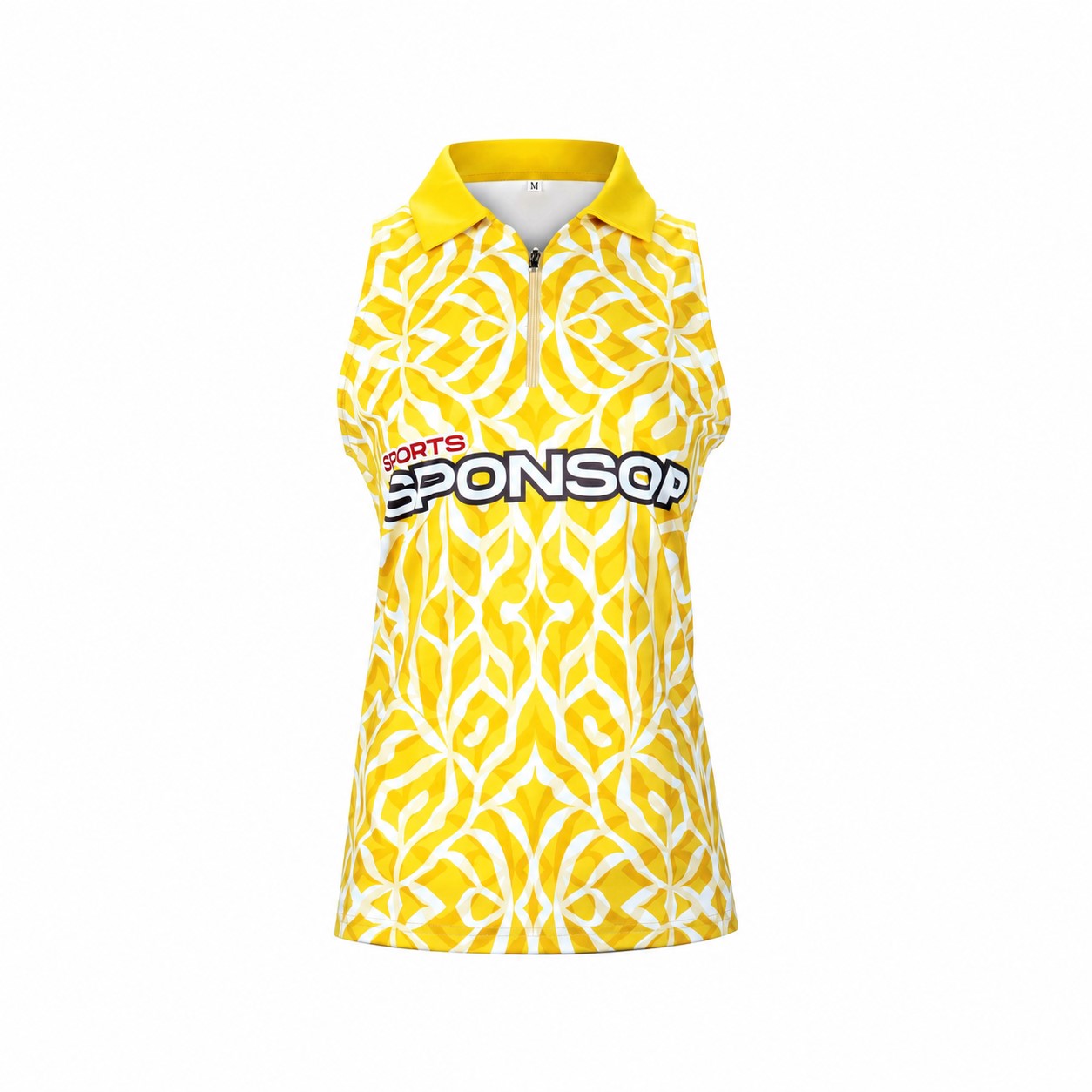 Women's Sleeveless Athletic Polo Shirt — Yellow
