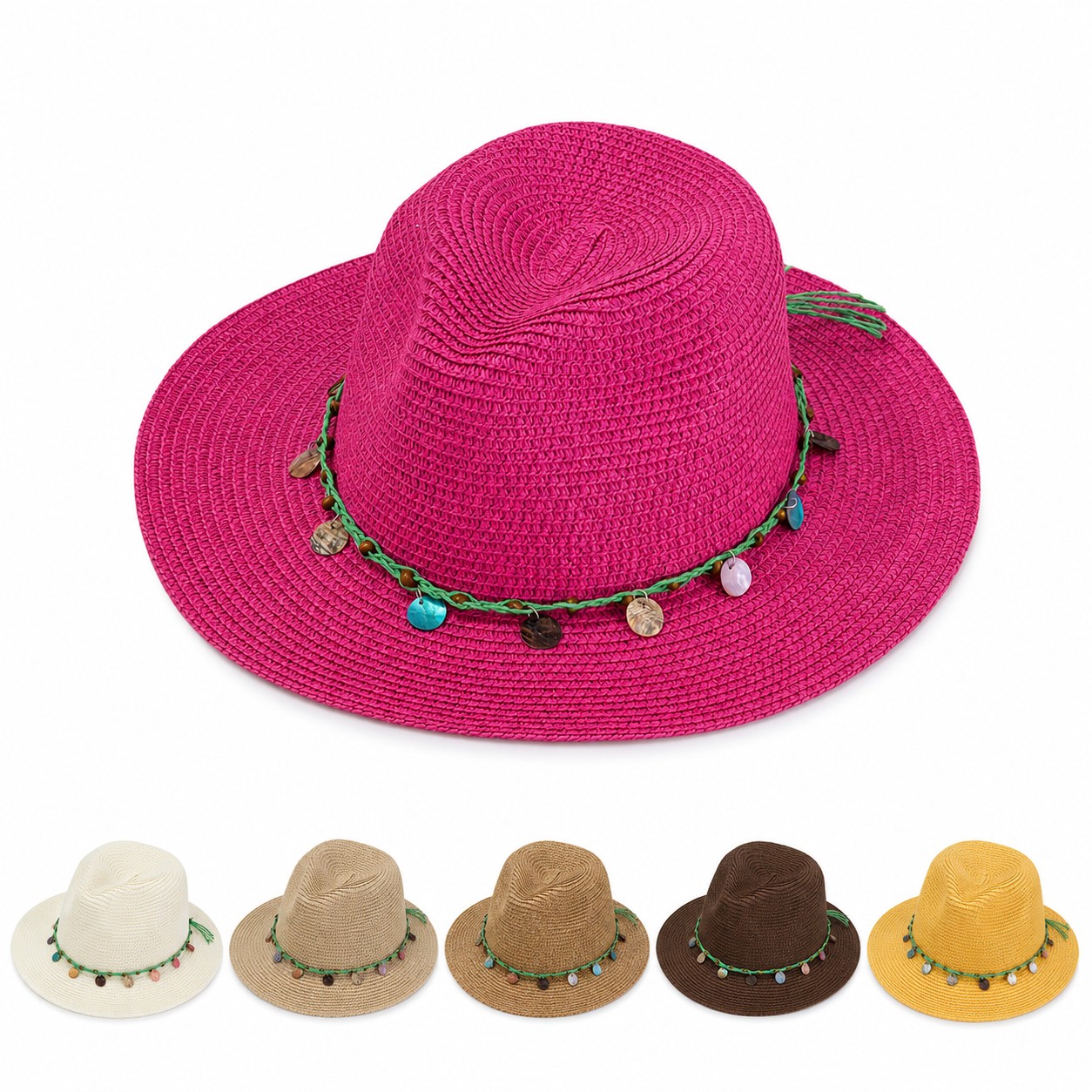 Stone Band Straw Sun Hat