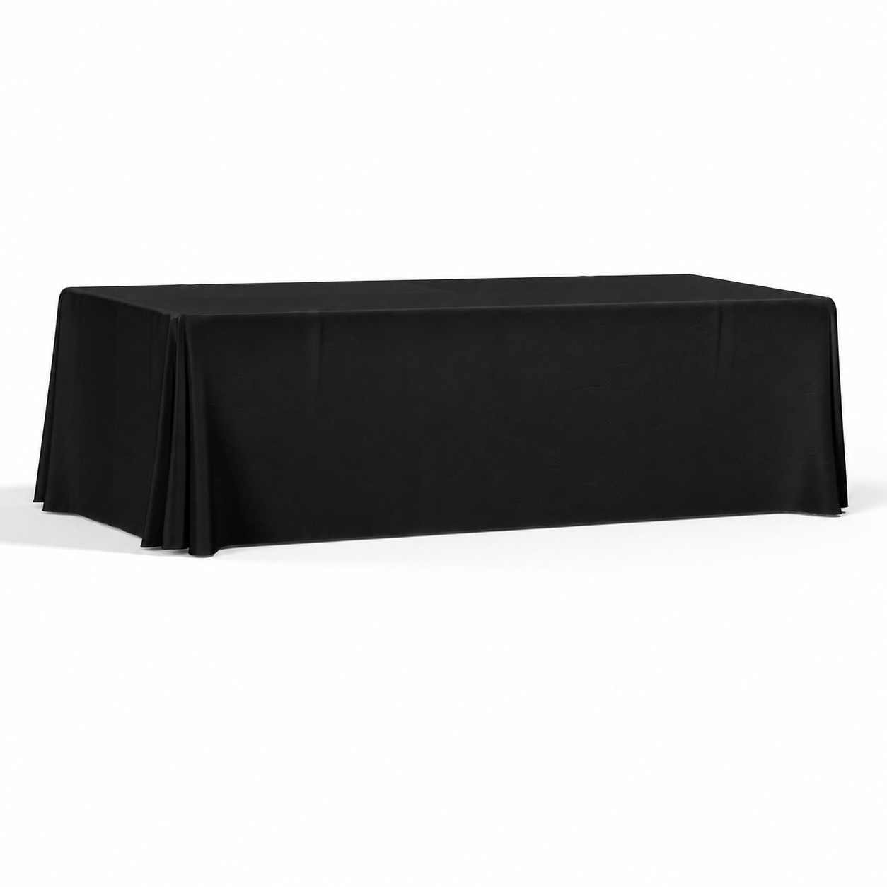 Four Side 8' Polyester Table Throw — Black