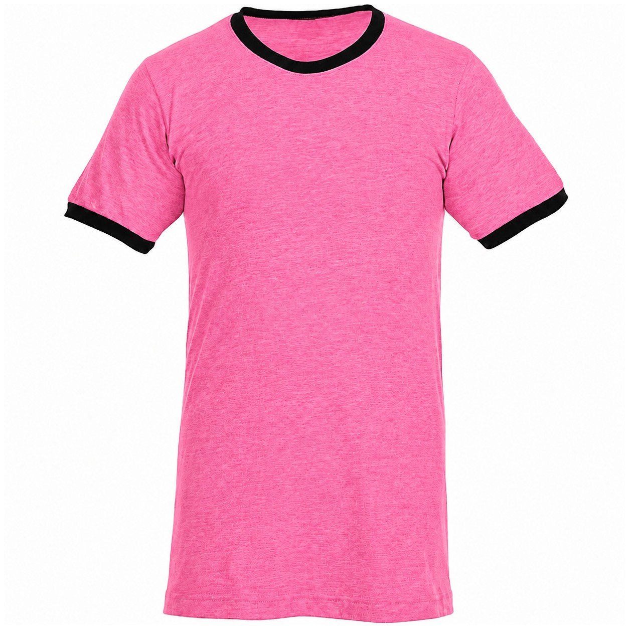 Fine Jersey Ringer Cotton Tee — Pink
