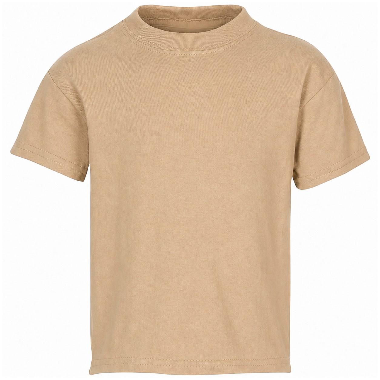 Youth Cotton-Polyester Blend T-Shirt — Tan Beige