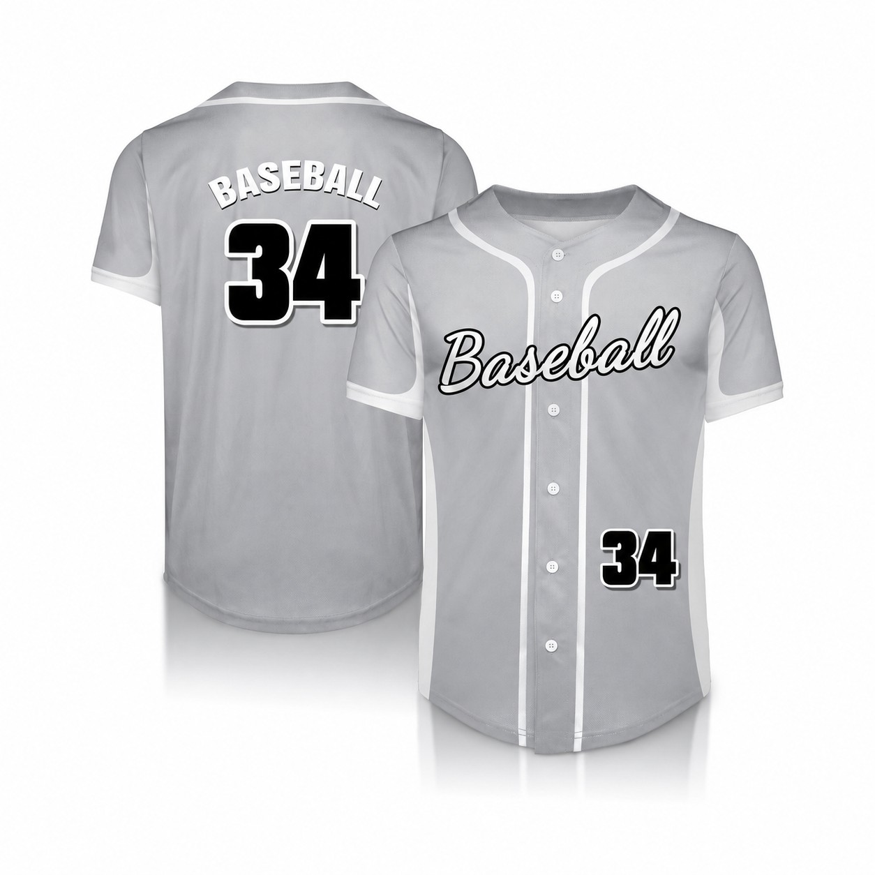 Interlock Mesh Fabric Sports Jersey — Silver