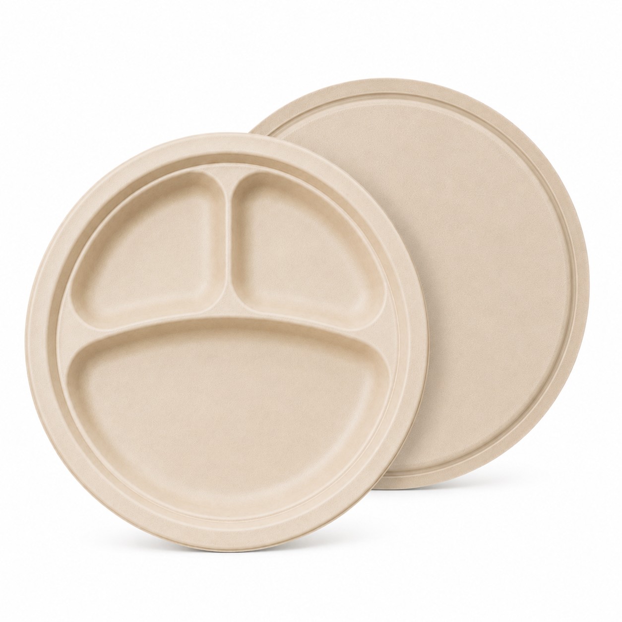 Divided Biodegradable Round Paper Meal Plate