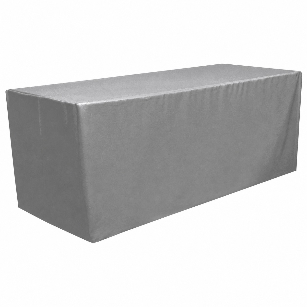 6-Foot Fitted Polyester Table Cover — Gray