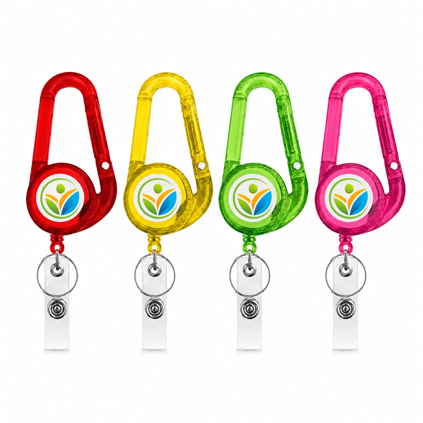 ABS Carabiner Retractable Badge Reel Keychain — view 1