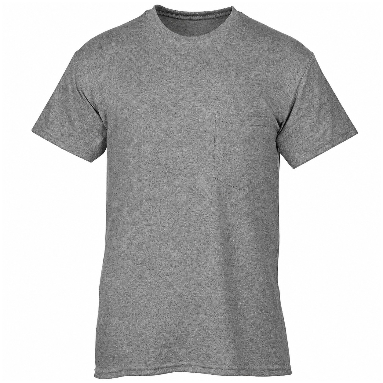 Cotton-Polyester Blend Pocket T-Shirt — Gray