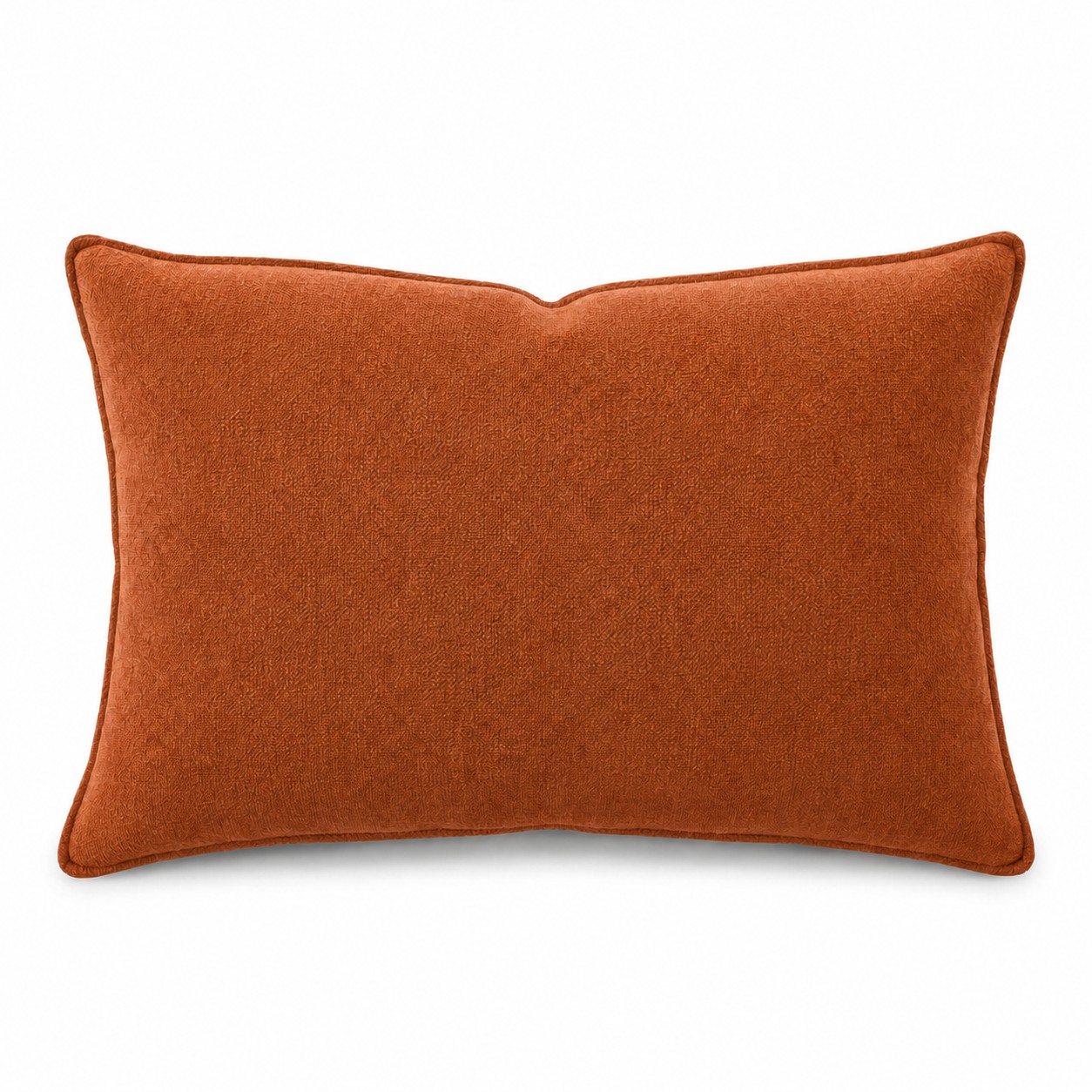 Zippered Plush Lumbar Pillow With Insert — Copper Brown