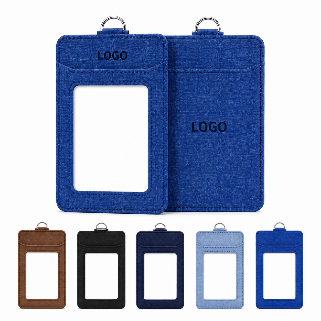 Three Slot PU Vertical ID Card Holder