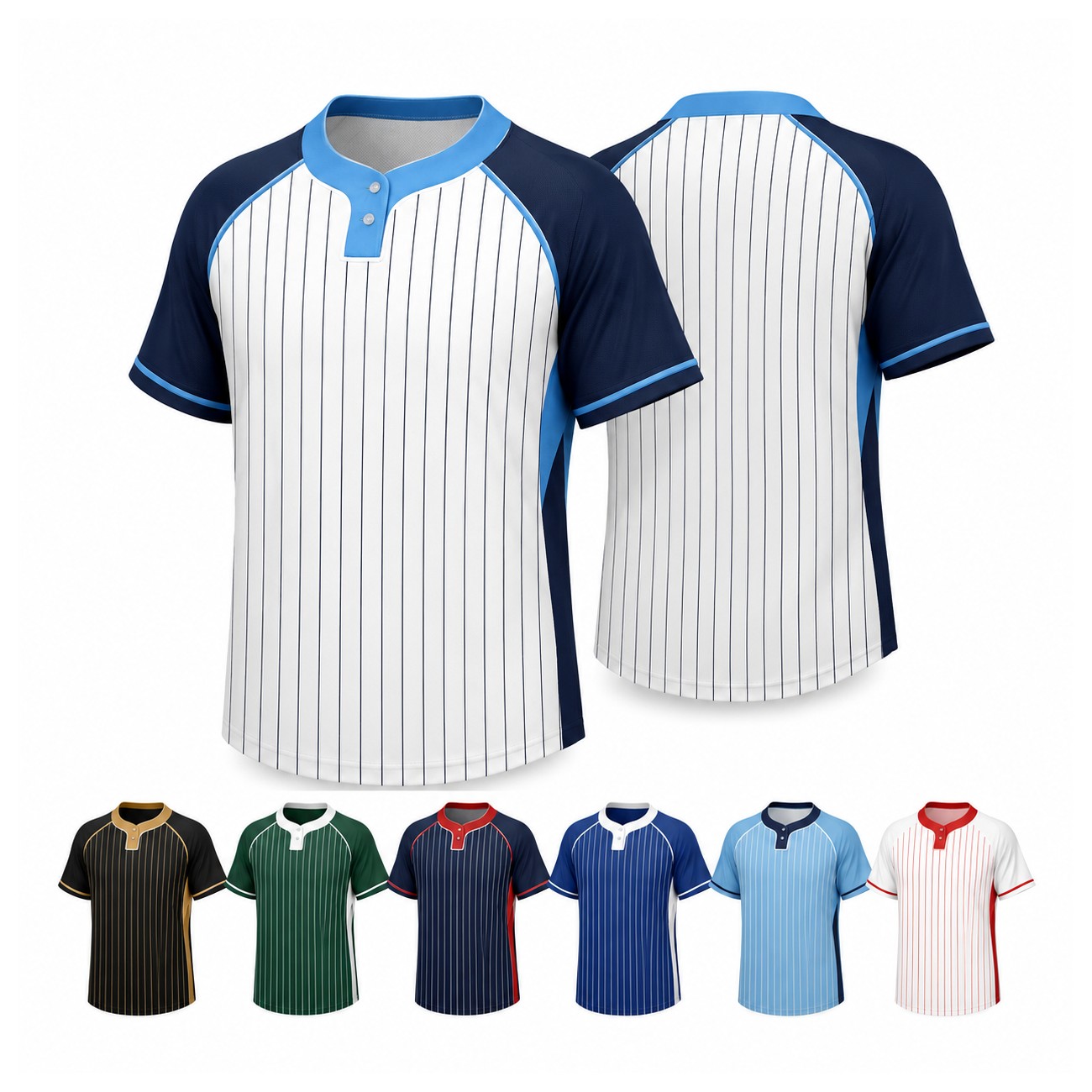 Two-Button Polyester Baseball Jersey
