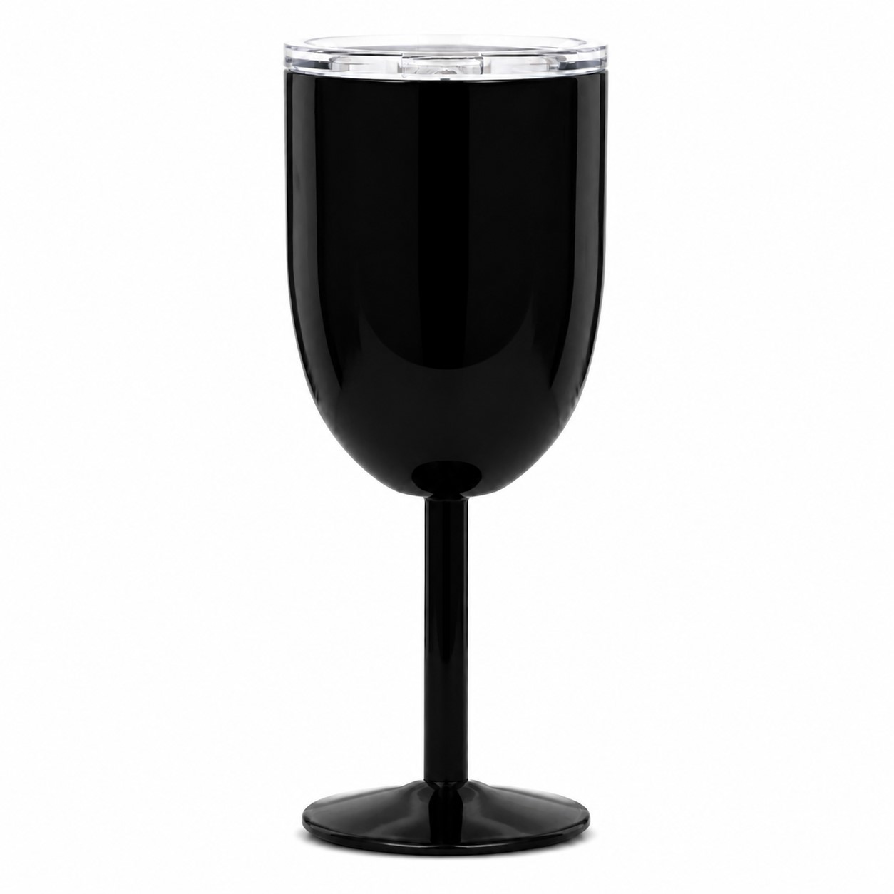 10 Oz Stainless Steel Insulated Wine Goblet — Black