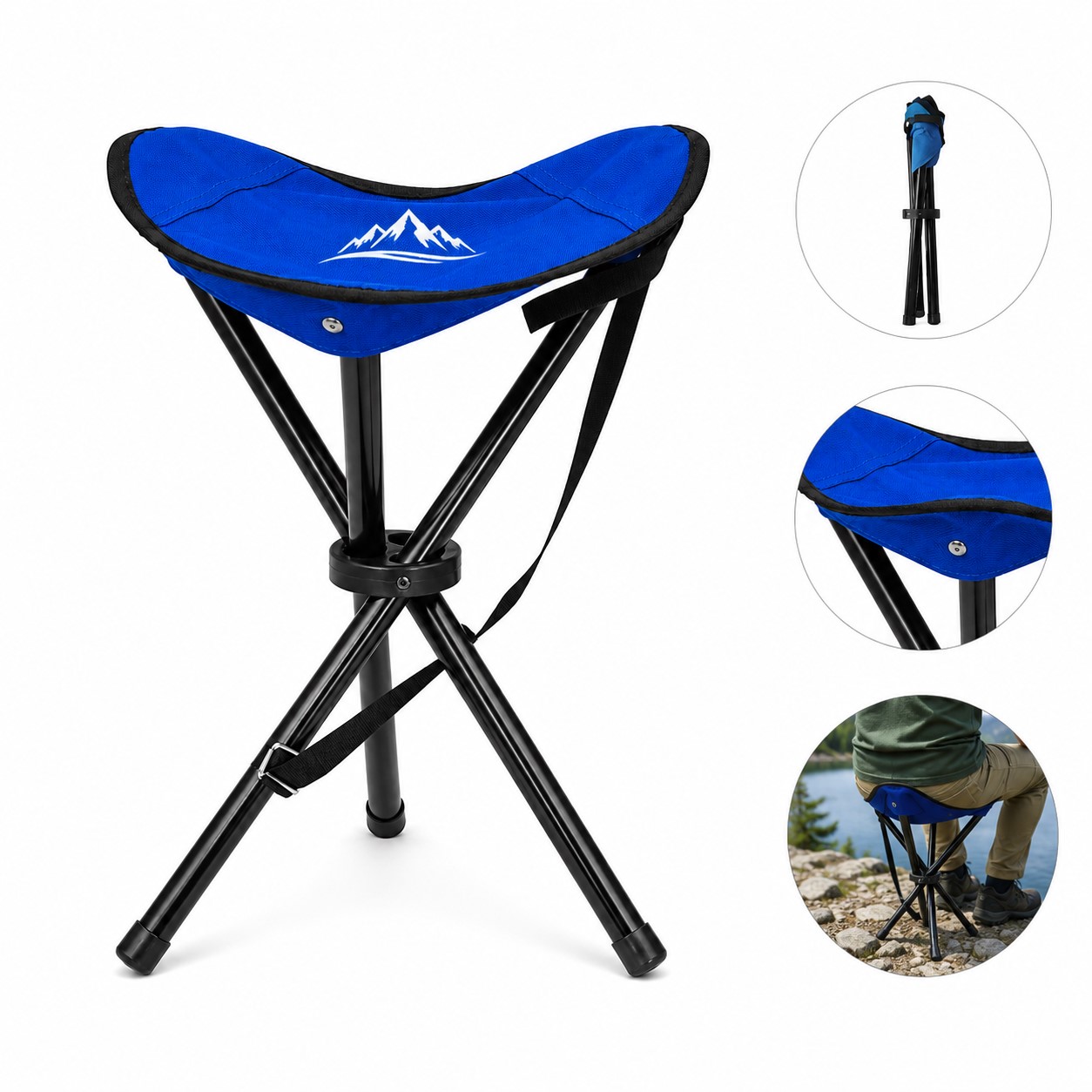 Lightweight Oxford Folding Tripod Stool