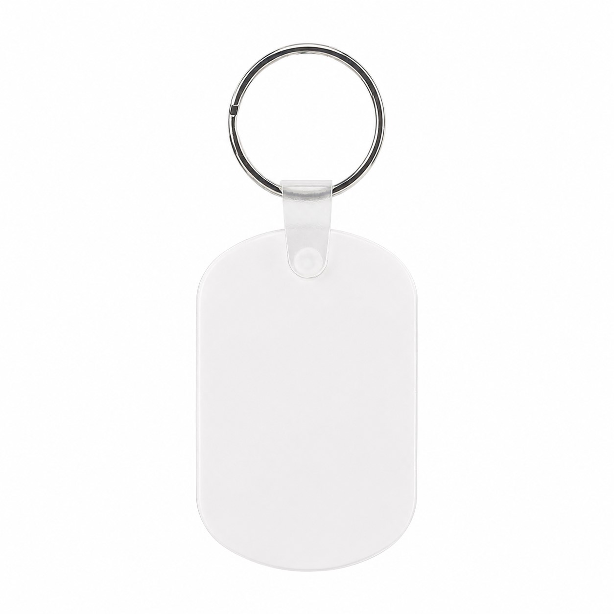 PVC Oval Key Tag Ring — White