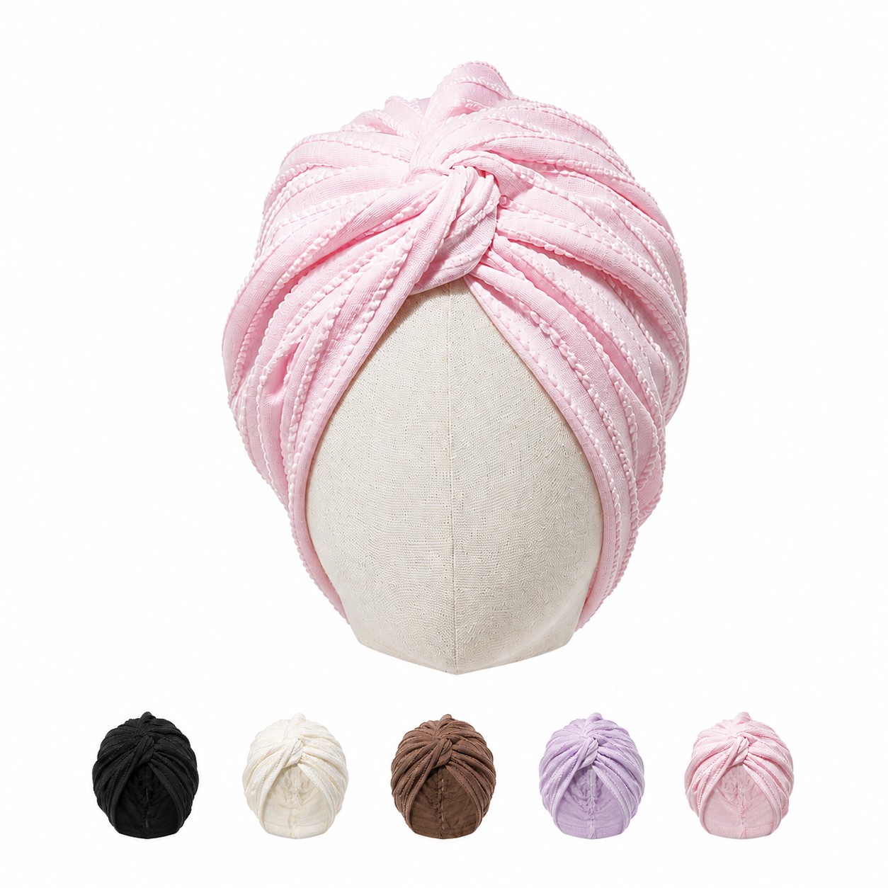 Coral Fleece Pull On Turban Hat