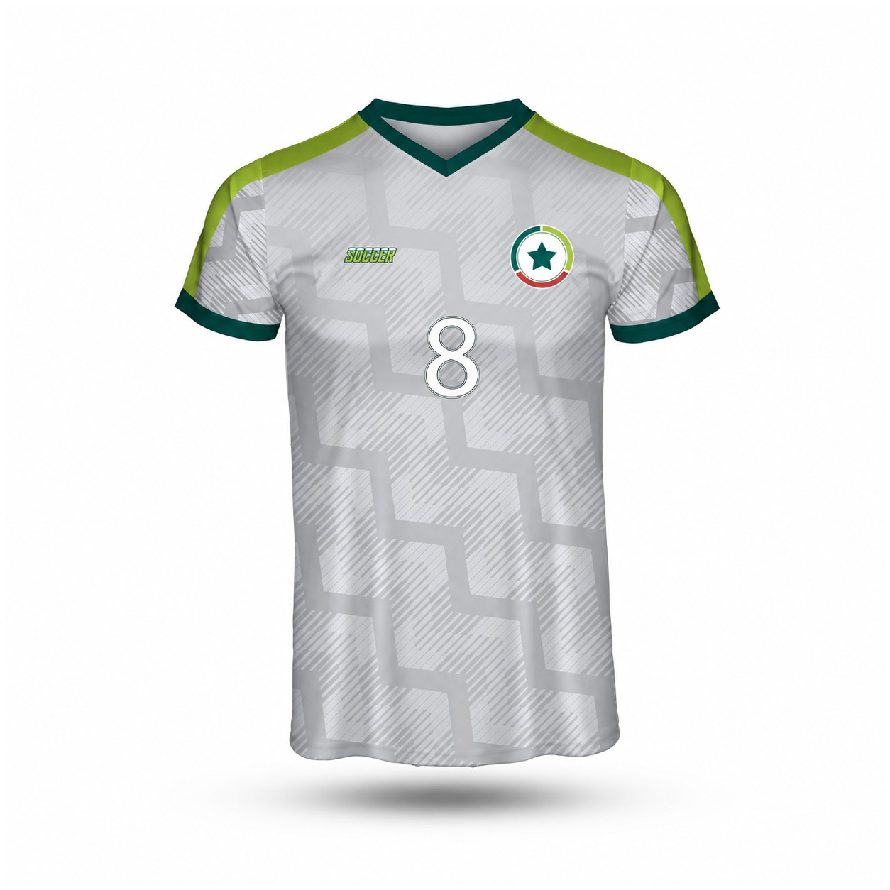 Performance Crew Neck Soccer Jersey — Silver