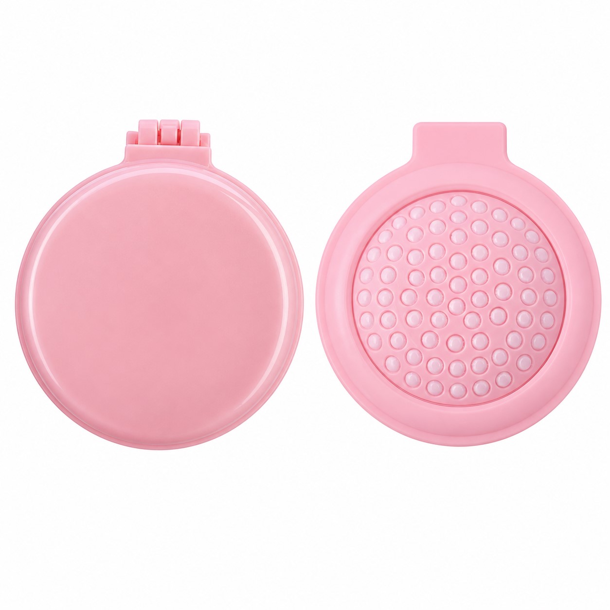 Round ABS Folding Hair Brush With Mirror — view 2