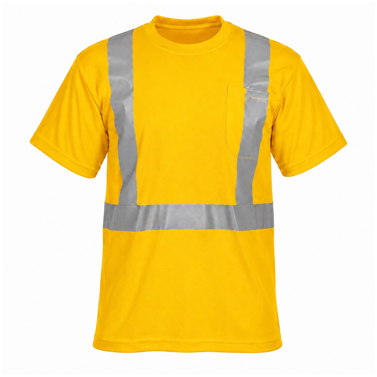 Reflective Pocket Polyester Safety Shirt — Yellow