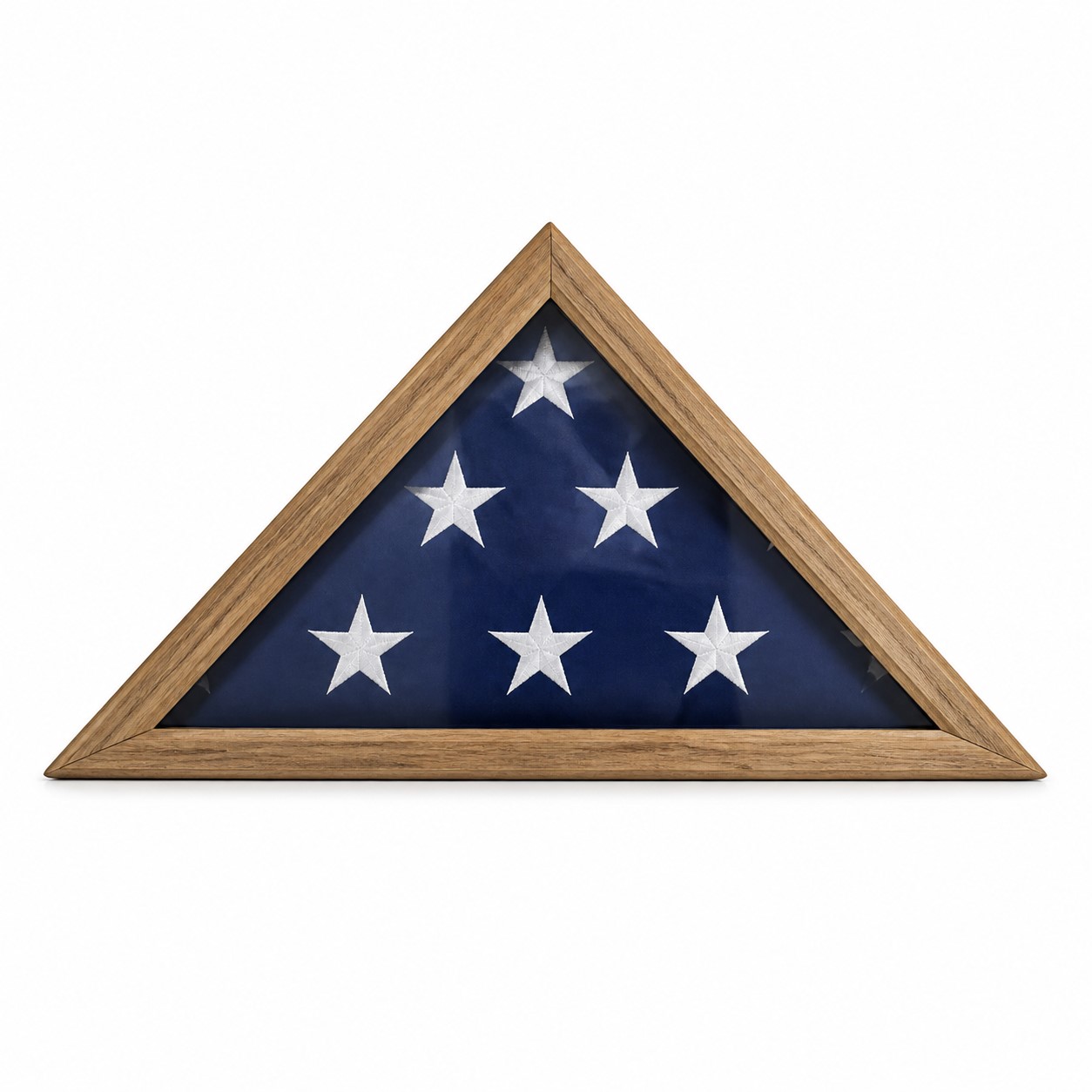 Solid Wood Triangular Flag Display Case — view 2