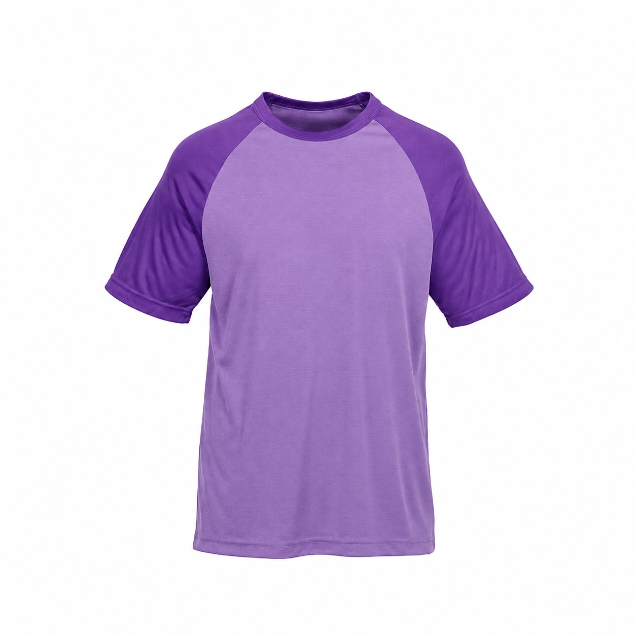 Colorblock Polyester Raglan Shirt — Purple