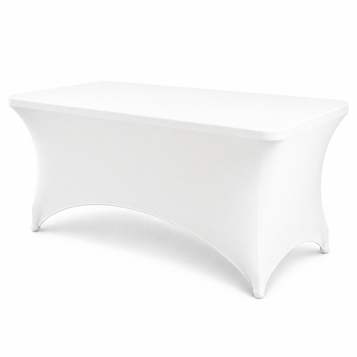 Fitted Spandex Event Tablecloth — Ivory White
