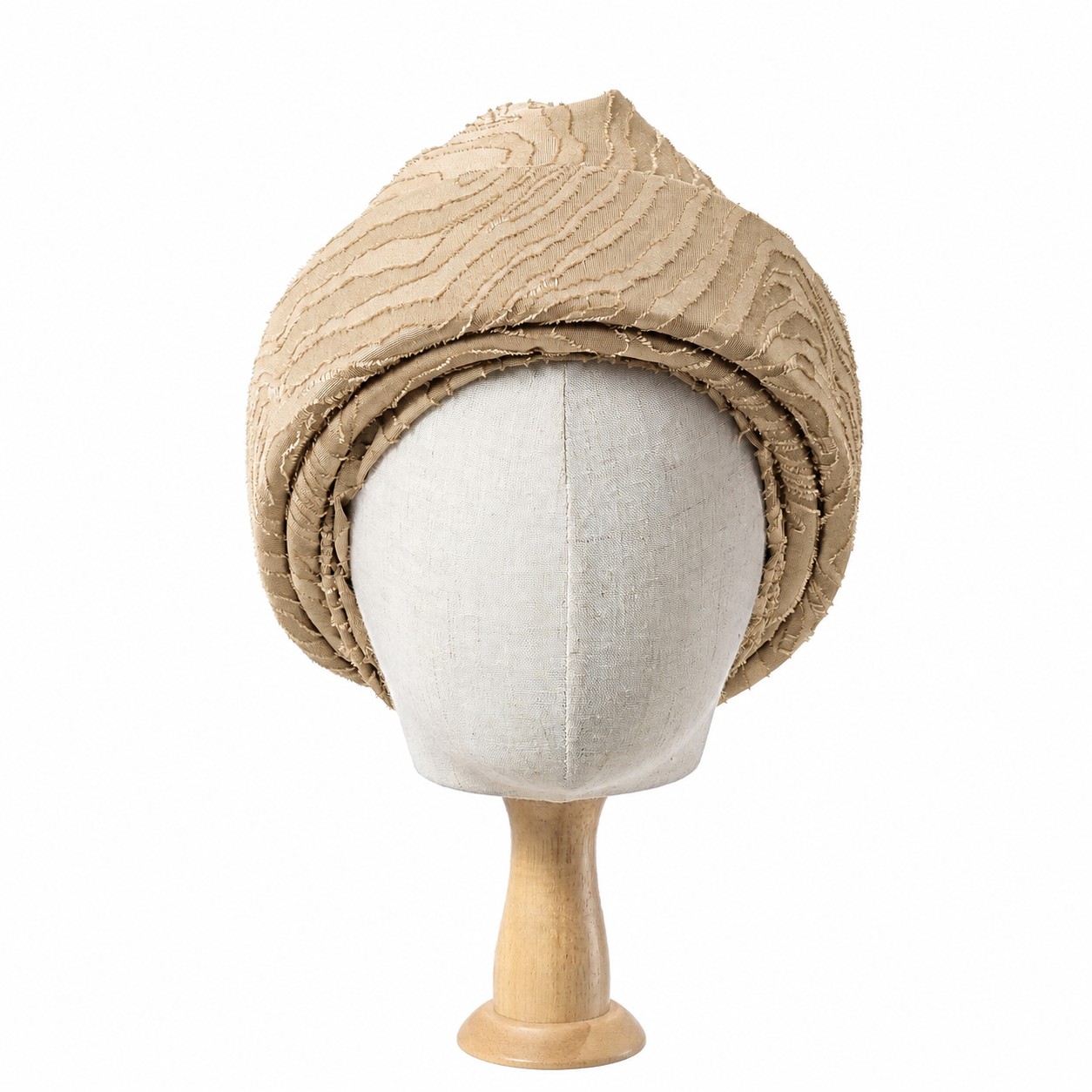 Velvet Textured Headband Wrap — Khaki Beige
