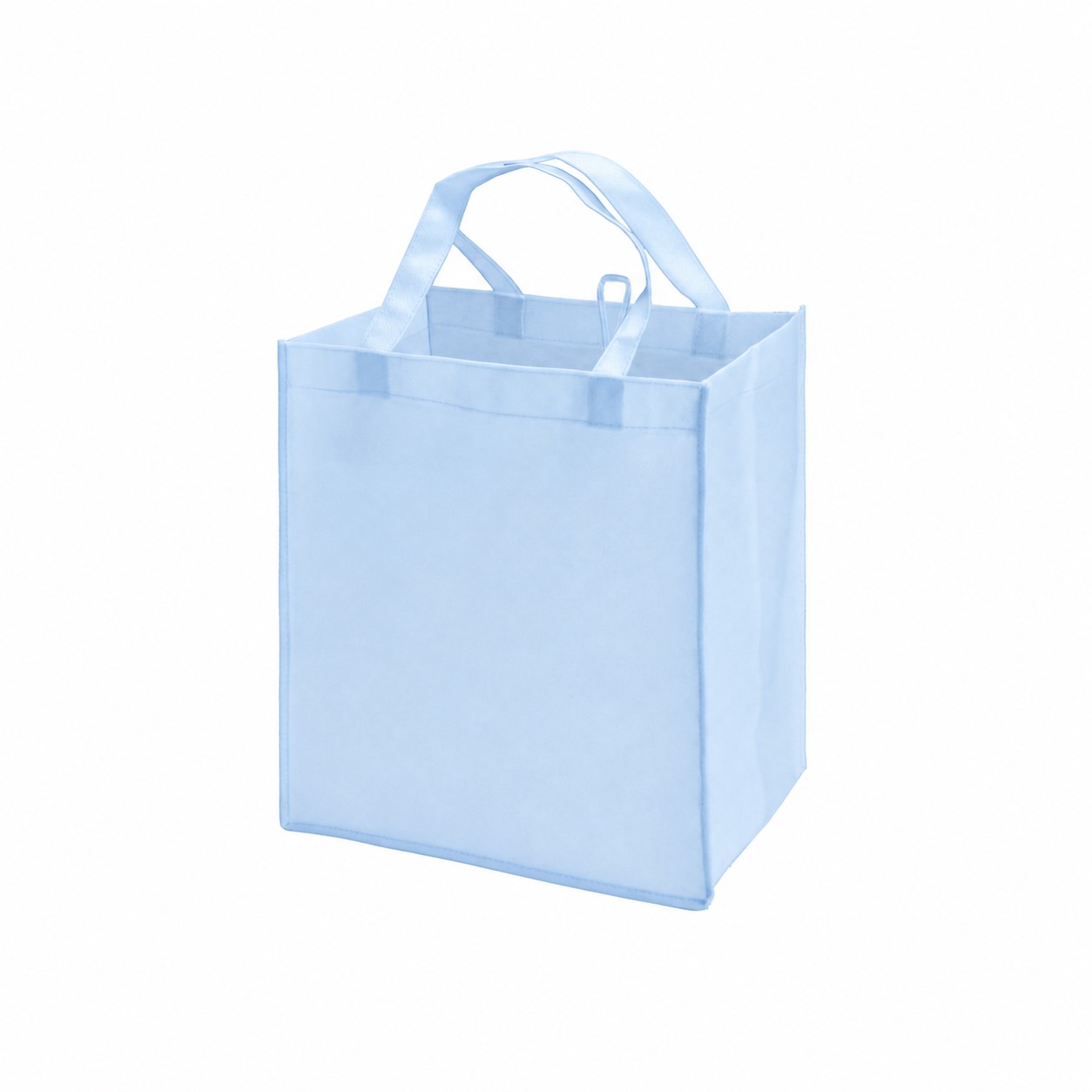 80GSM Non-Woven 16" Reinforced Handles Tote Bag — Baby Blue
