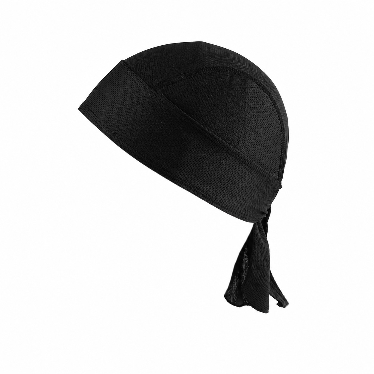 Polyester Mesh Tie Back Durag — Black