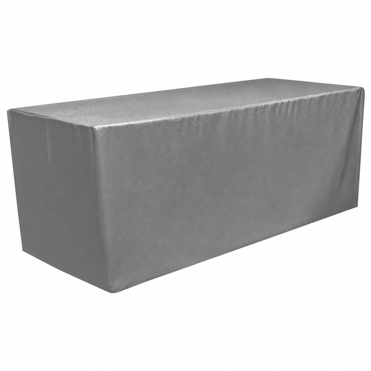 6-Foot Fitted Polyester Table Cover — Pewter Gray