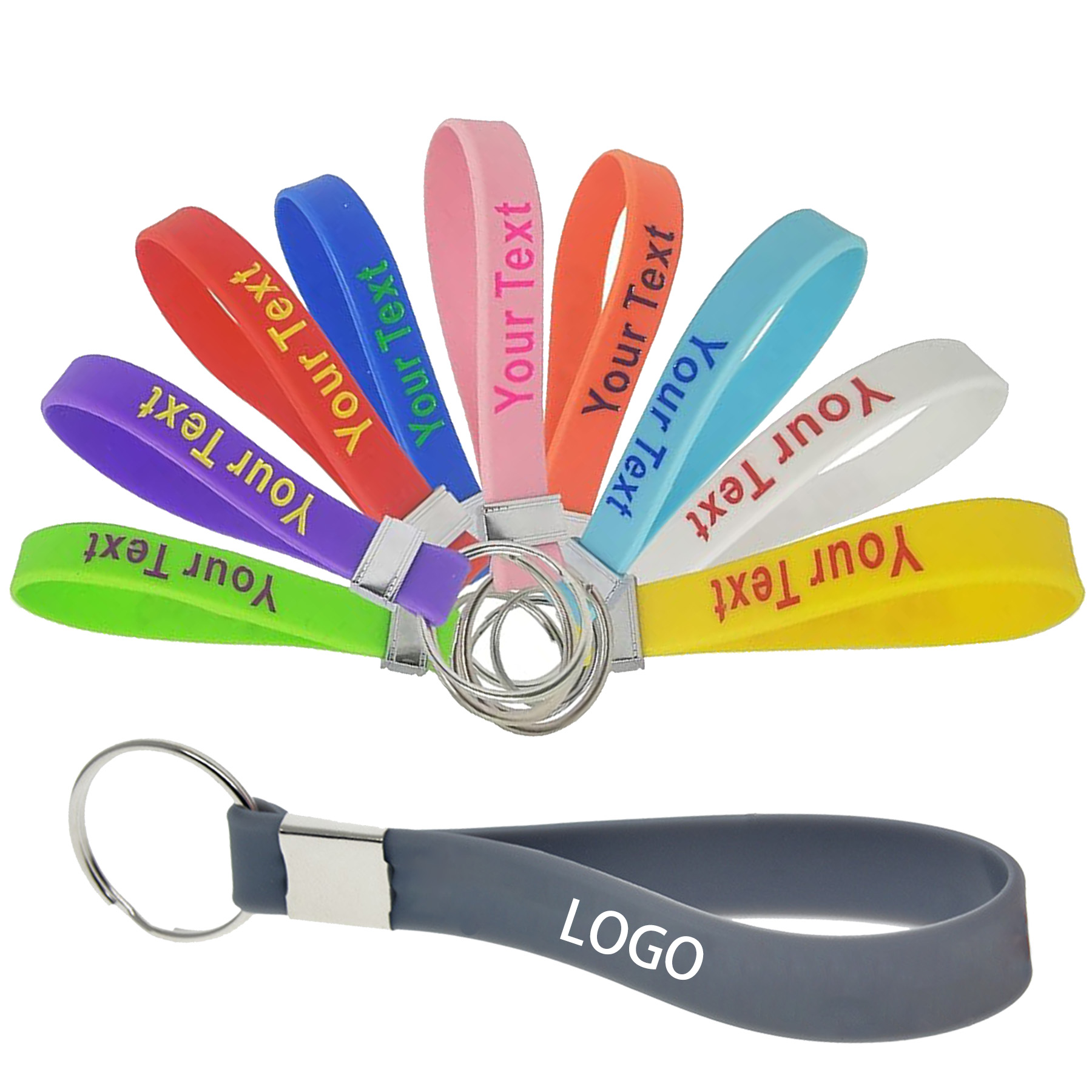 Silicone Loop Keychain Wristband
