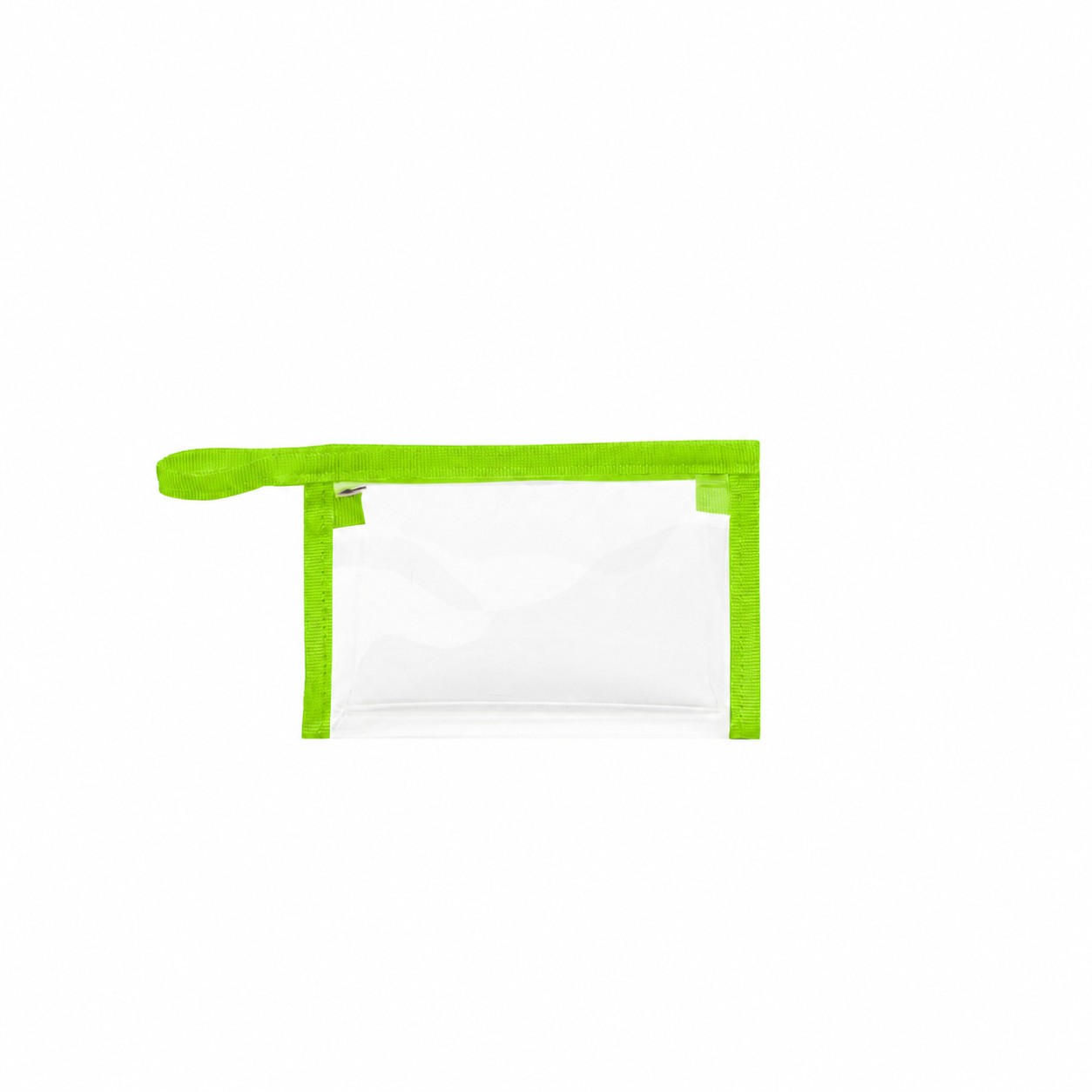 PVC And Polyester Zippered Storage Toiletry Bag — Lime Green
