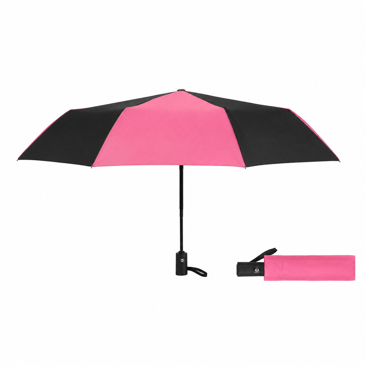 Telescopic Auto Close Travel Umbrella — Pink/Black