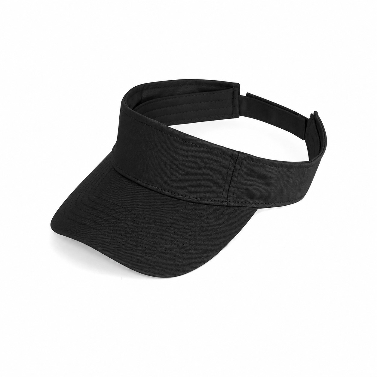 Cotton Baseball Sun Visor — Black
