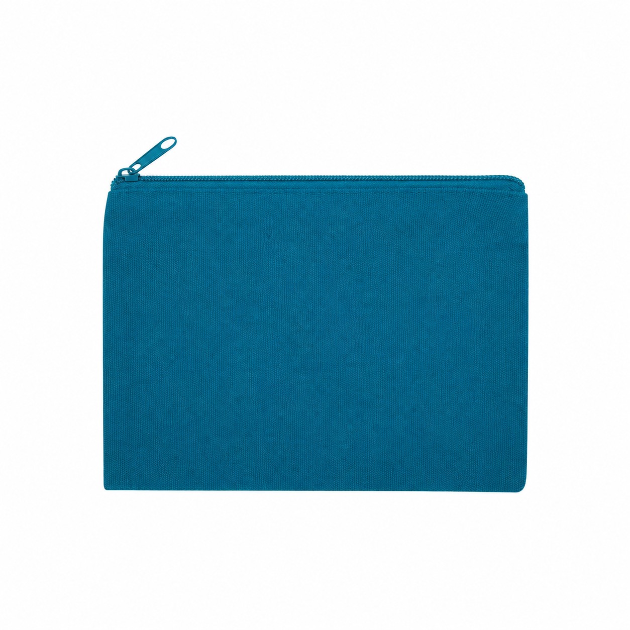 Cotton Solid Travel Pouch — Teal Blue