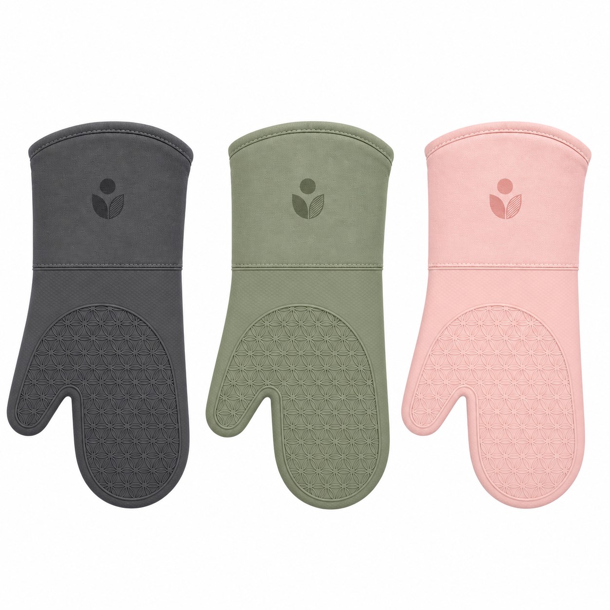 Long Silicone Oven Mitt With Cotton Lining