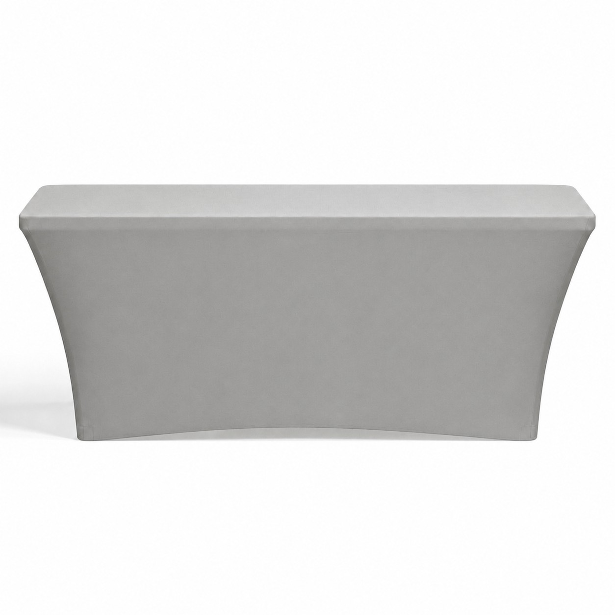 Zippered Six Foot Stretch Table Cover — Nickel Silver