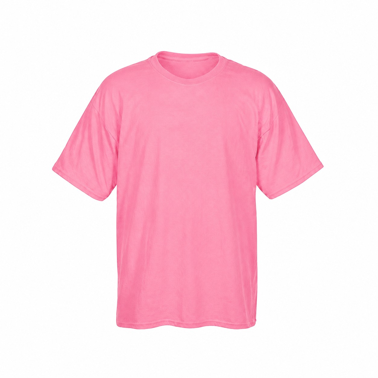 Cotton-Polyester Blend Crewneck T-Shirt — Pink