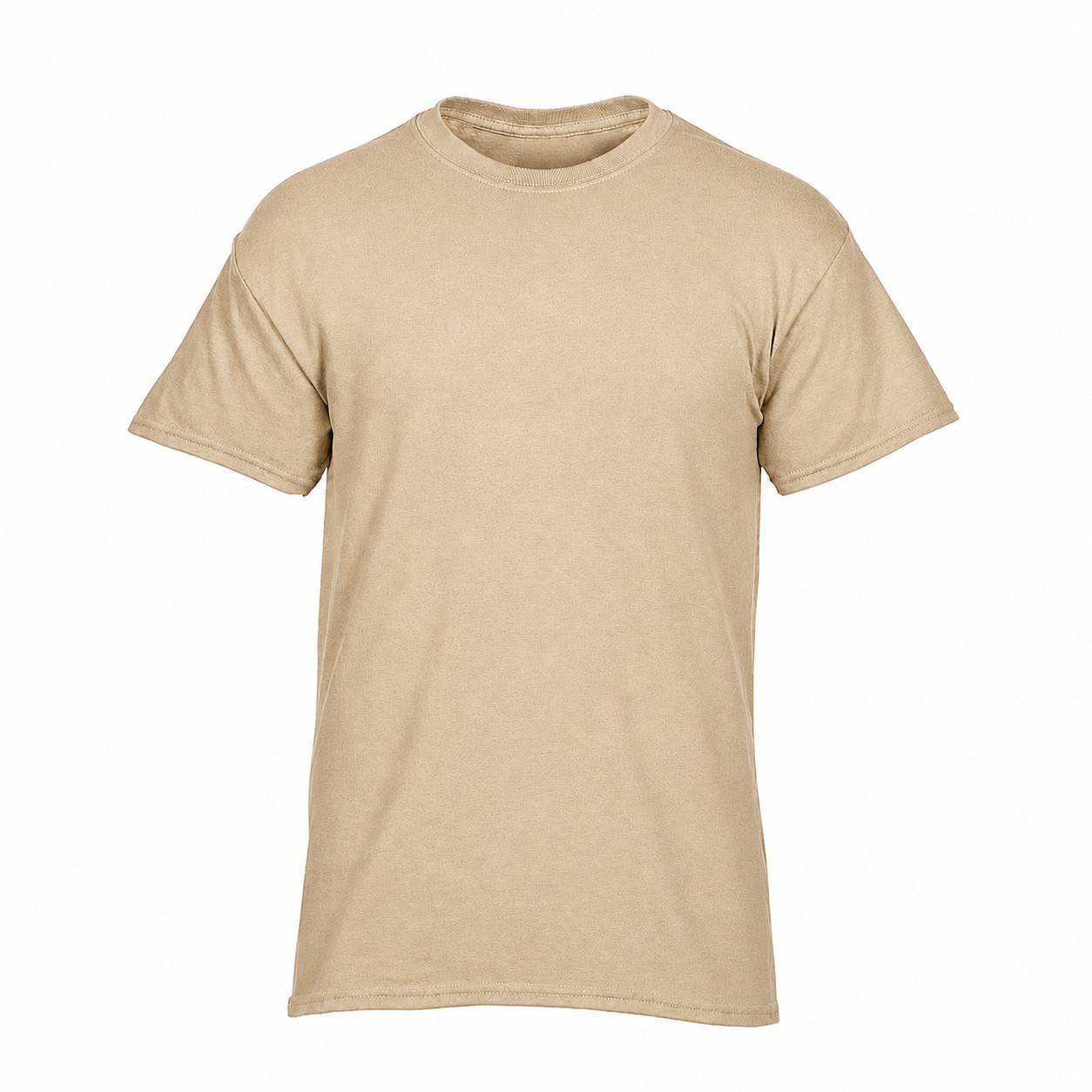 Heavy Cotton Crew Neck T-Shirt — Tan Beige