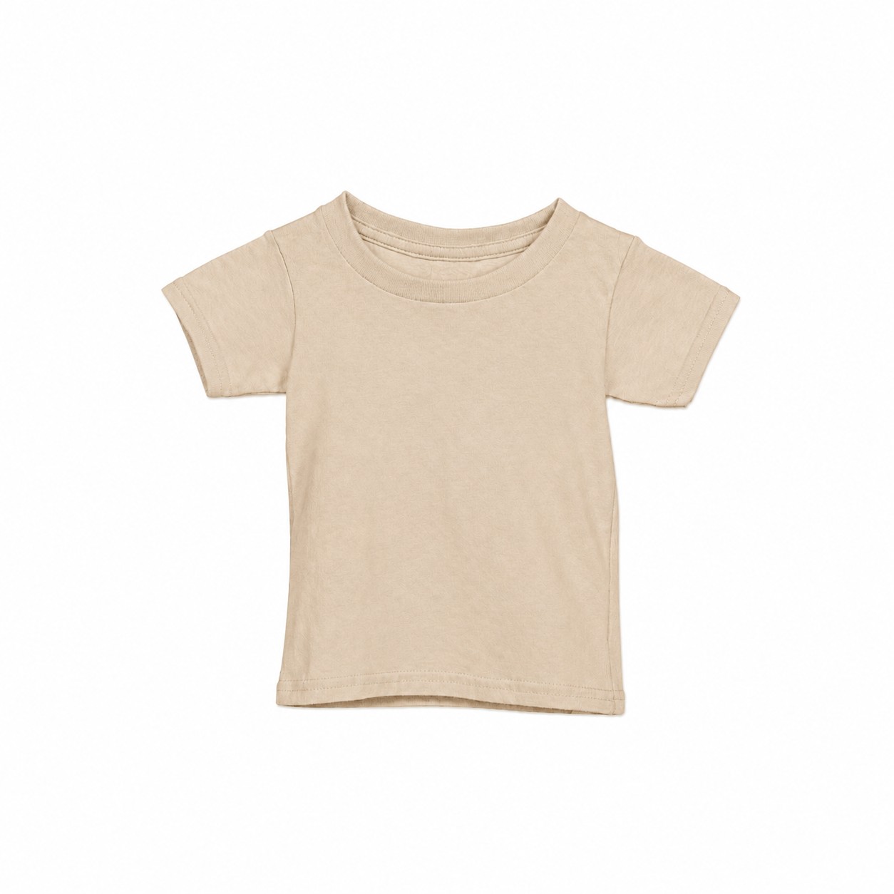 Toddler Cotton Short Sleeve T Shirt — Beige