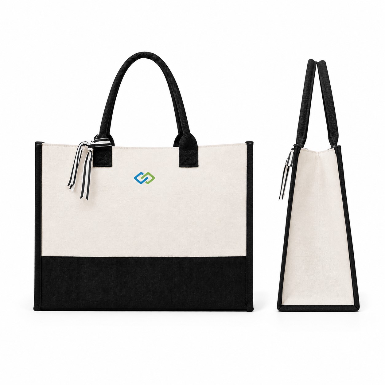 Ribbon Accent Polyester Beach Tote