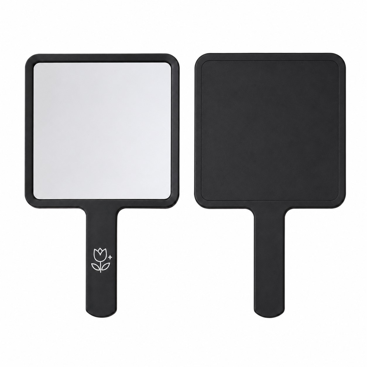 Square Handled Glass Travel Mirror