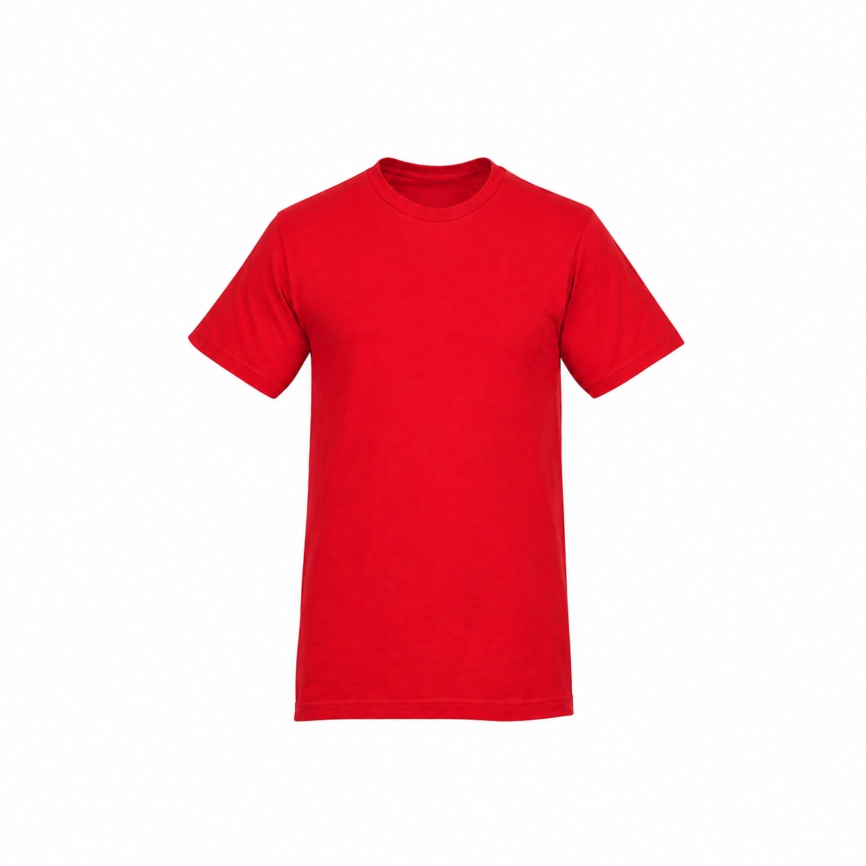Fine Jersey Cotton Crewneck T Shirt — Red