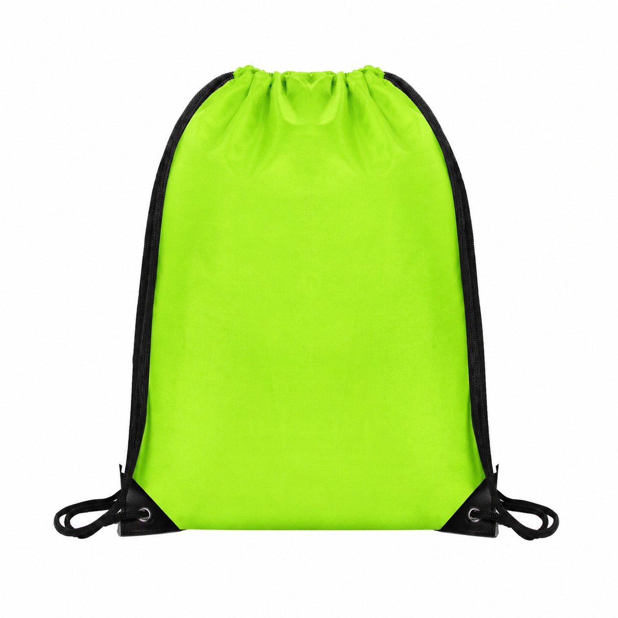 Metal Grommets Drawcord Closure Drawstring Bag — Lime Green