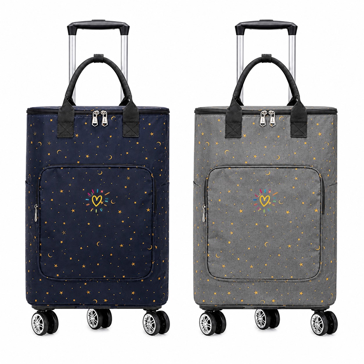 Oxford Fabric Folding Rolling Utility Cart — view 1