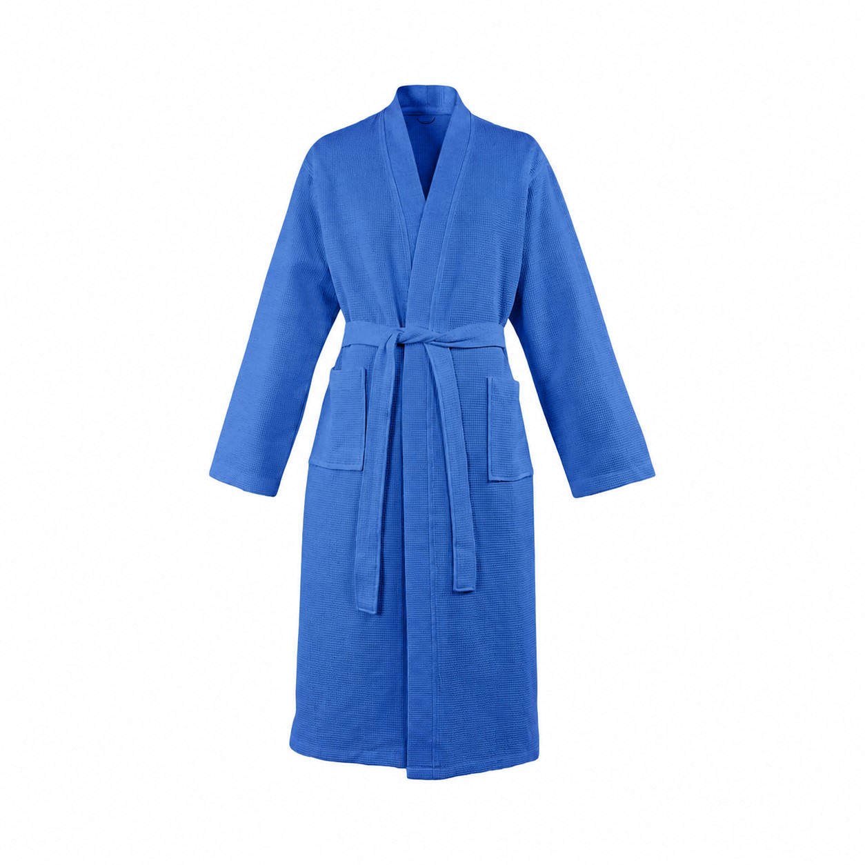 Cotton Waffle Robe — Blue